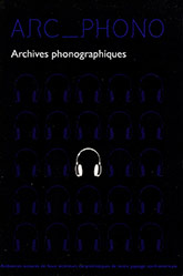 Couverture de la publication : Archives phonographiques